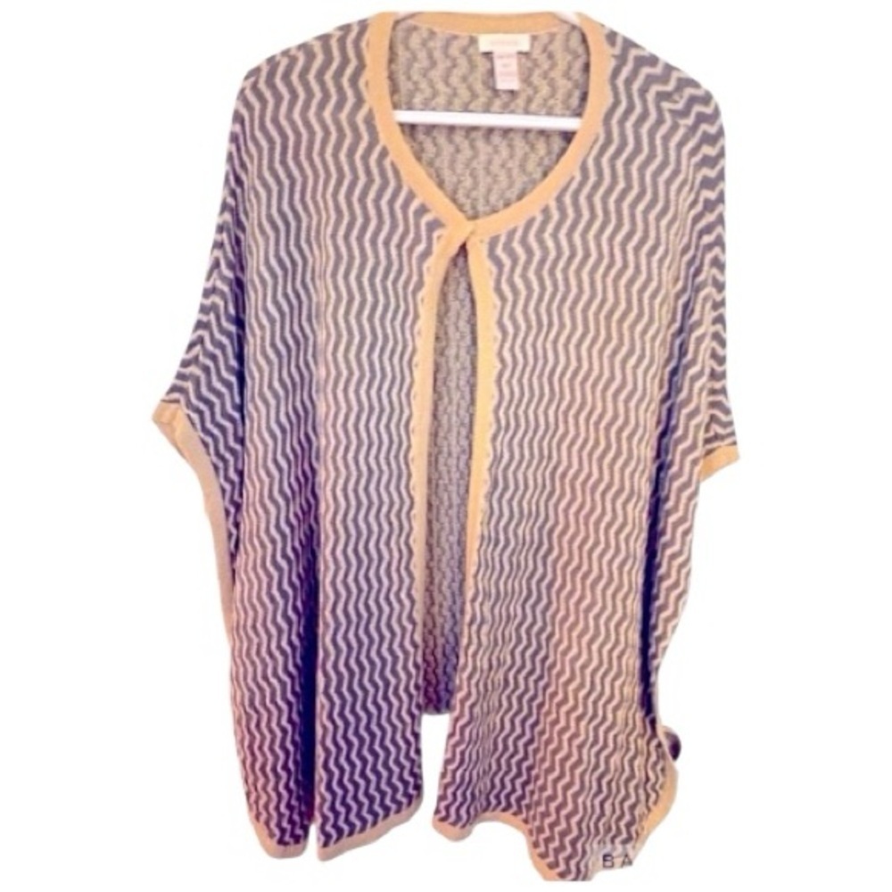 Chico’s Wrap, Shawl, Poncho, Sweater, OS, Oversized, Metallic, Neutral​​​, comfy